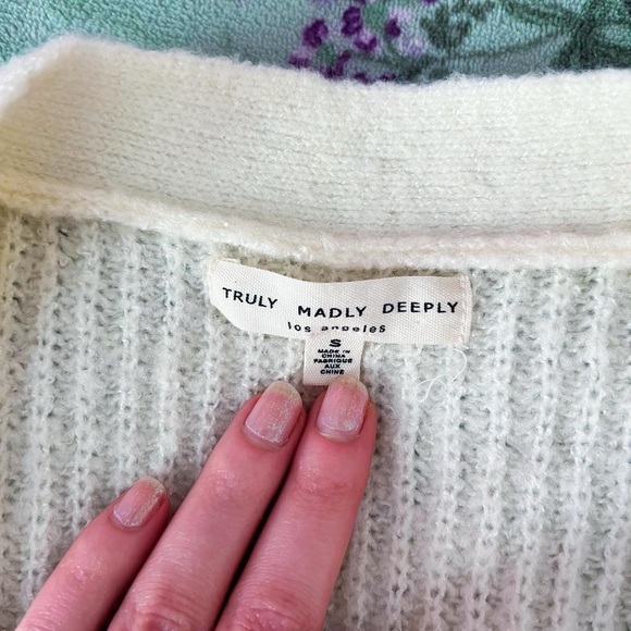 Urban Outfitters Truly Madly Deeply Piper Slouchy Balloon Sleeve Cardigan 💛🖤 - Picture 3 of 8